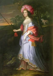 Une dame en costume de mascarade, vers 1679